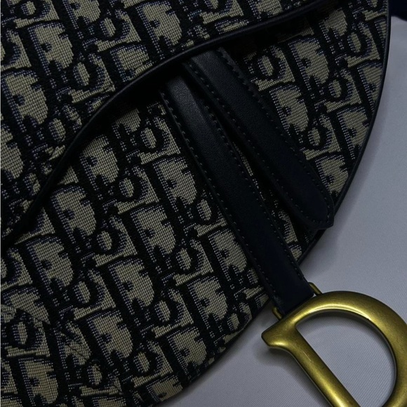 Dior Monogram Saddle Bag Navy Authentic - Picture 5 of 5